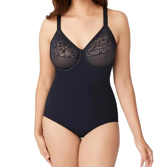 Worn Once Wacoal Visual Effects Body Briefer with Minimizer Bra Size 36D - Black - Picture 1 of 9